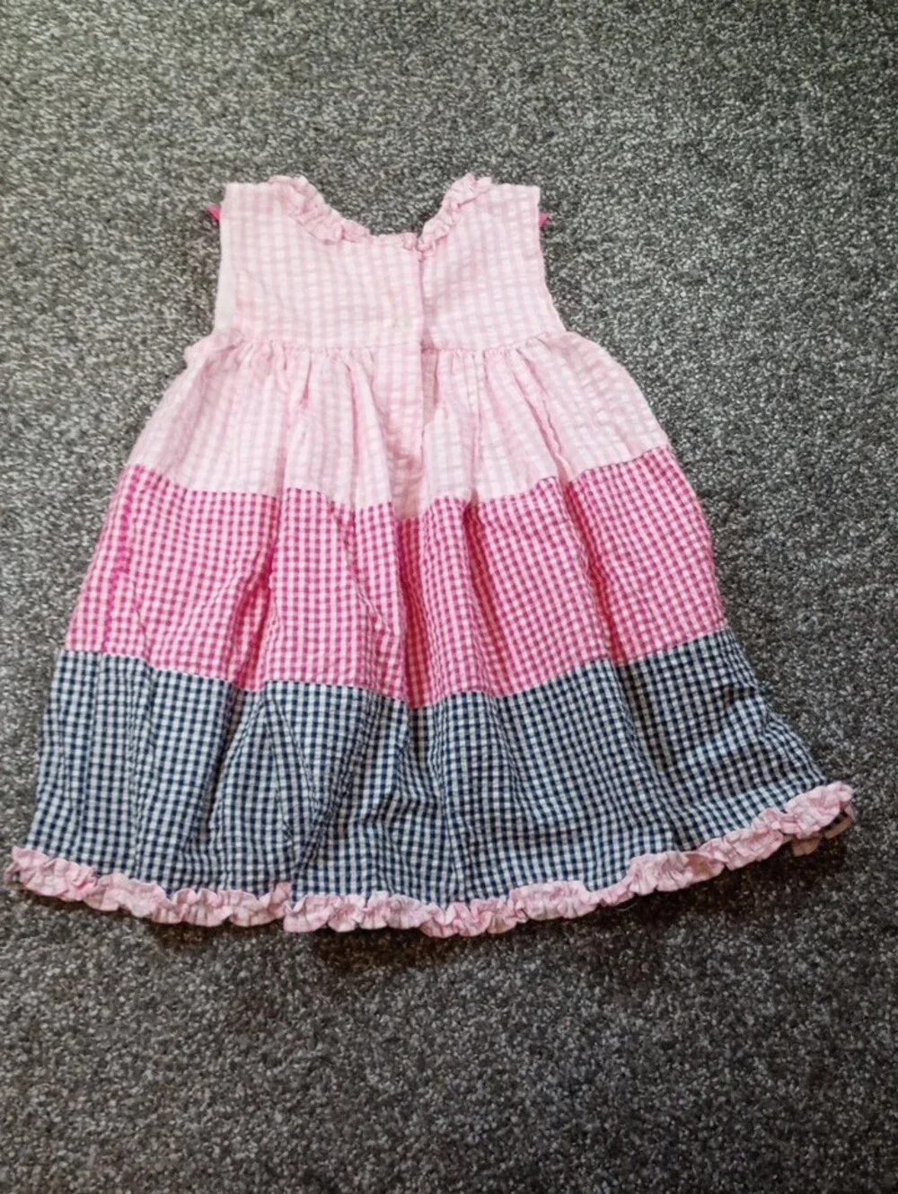 Rare Editions Pink Gingham Dress with Polka Dot Bow